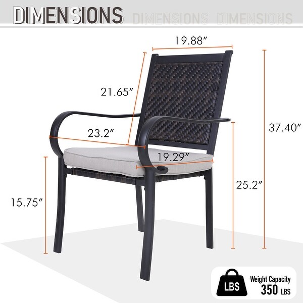 MAISON ARTS 5piece Patio Dining Set，4 Rattan Chairs with Cushion and 1 Table with Umbrella Hole