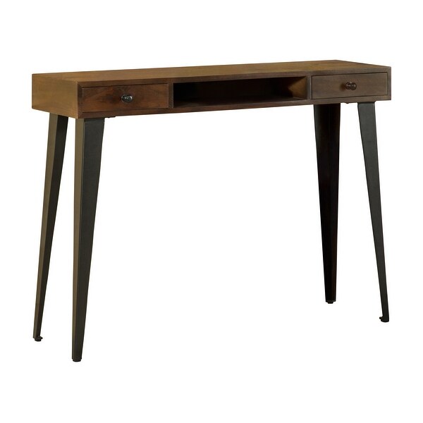 Trinity Dark Brown and Black 2-Drawer Console Table