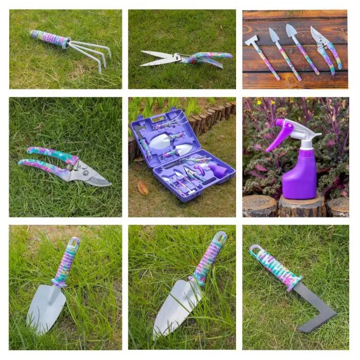 5/10 pcs Garden tool sets multi function two color gardening tools 11 PCS Garden Hand Tools Set with Box for Women