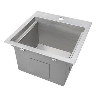 Ruvati Siena 16 Gauge Stainless Steel 15 in. x 15 in. 1-Hole Drop-in Workstation Bar Sink RVH8215