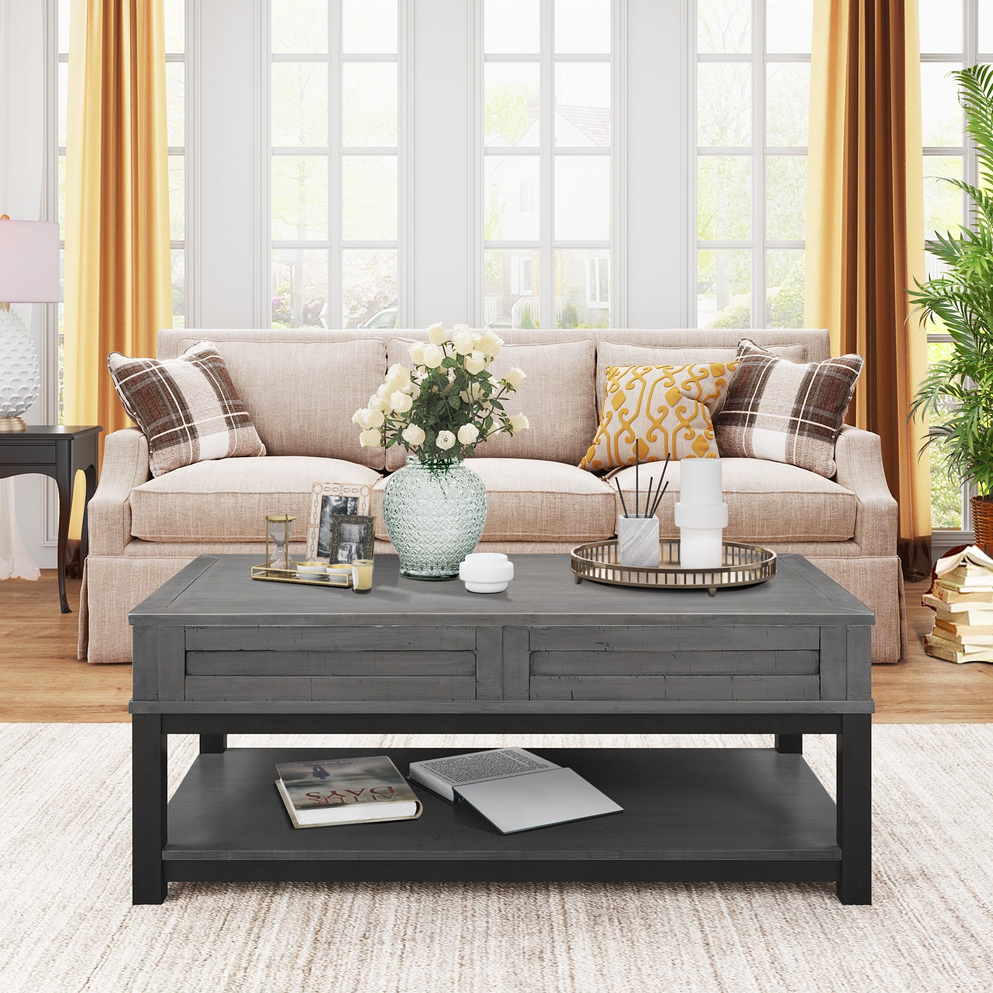 Lift Top Coffee Table with Inner Storage Space