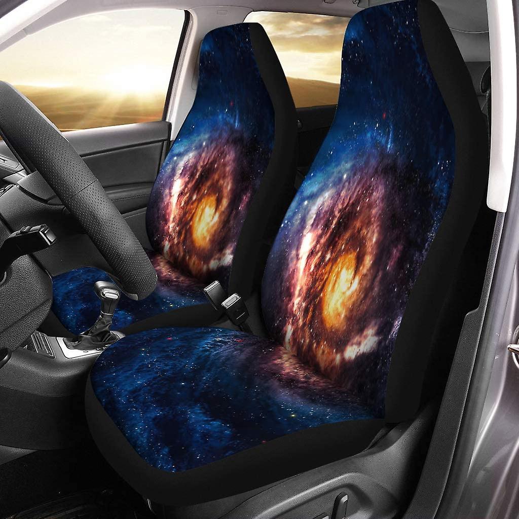 Set Of 2 Car Seat Covers Blue Incredibly Beautiful Spiral Galaxy Somewhere In Deep Space Universal Auto Front Seats Protector Fits