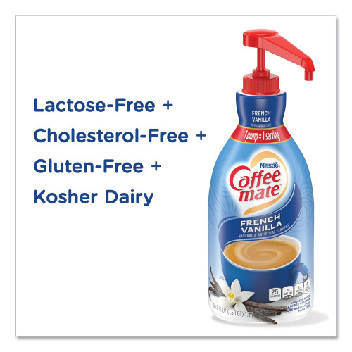 Coffee-mate Liquid Coffee Creamer， French Vanilla， 1500mL Pump Bottle (31803)