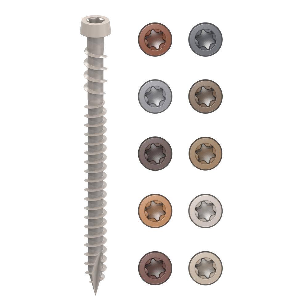 CAMO #10 2-12 in. Stone Gray Star Drive Trim-Head Composite Deck Screw (350-Count) 0349954