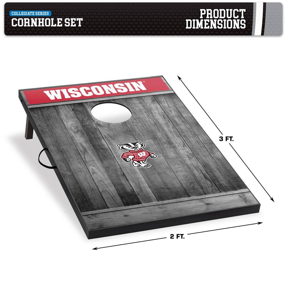 Wild Sports Wisconsin Badgers 24 in. W x 36 in. L Cornhole Bag Toss 1-16023-GW862WD