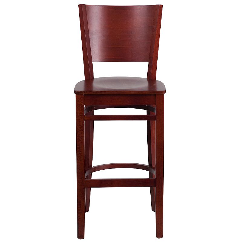 Flash Furniture Lacey Series Solid-Back Wood Restaurant Bar Stool