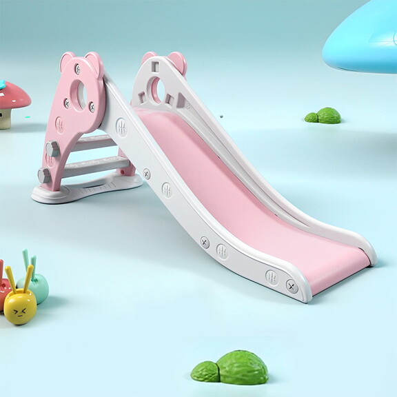 Kid Slide for Toddler Age 1 3 Indoor Bear pink Pla...