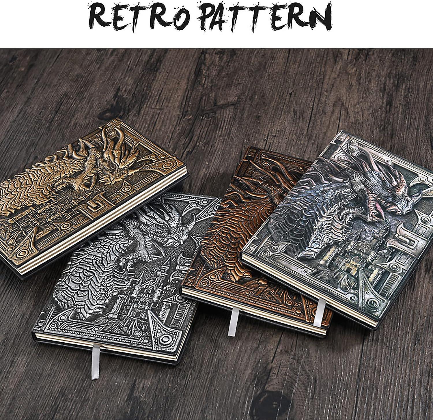 3d Dragon Embossed Journal Writing Notebook，hardcover Dnd Journal Handmade Daily Notepad Travel Diary，rpg Accessories Gift For Dm'sanddandd Players