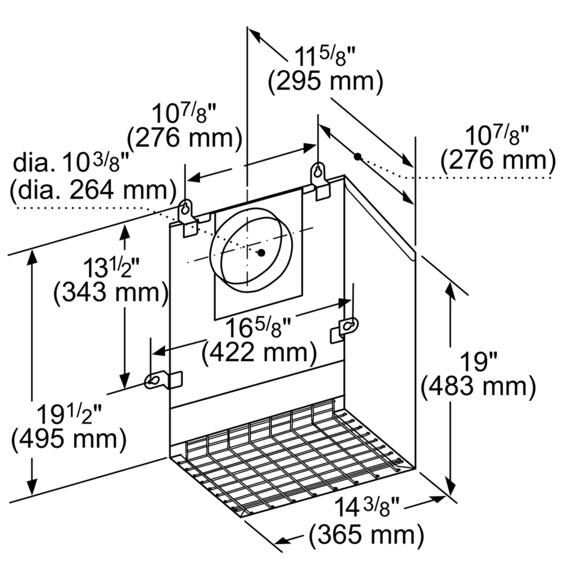 Thermador 600 CFM External Hood Blower VTR1FZ