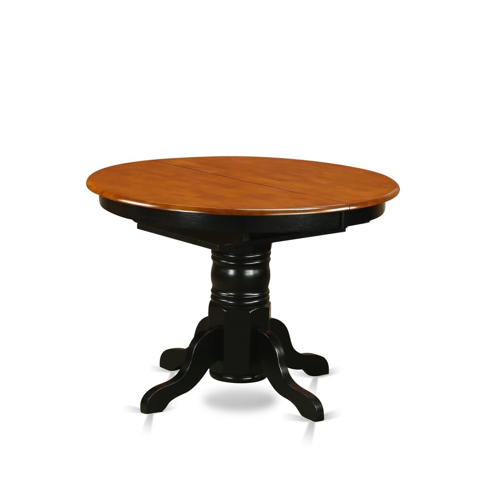 East West Furniture Kitchen Dining Table Butterfly leaf Oval Table Top and Pedestal Legs  Hardwood Table (Finish Option)