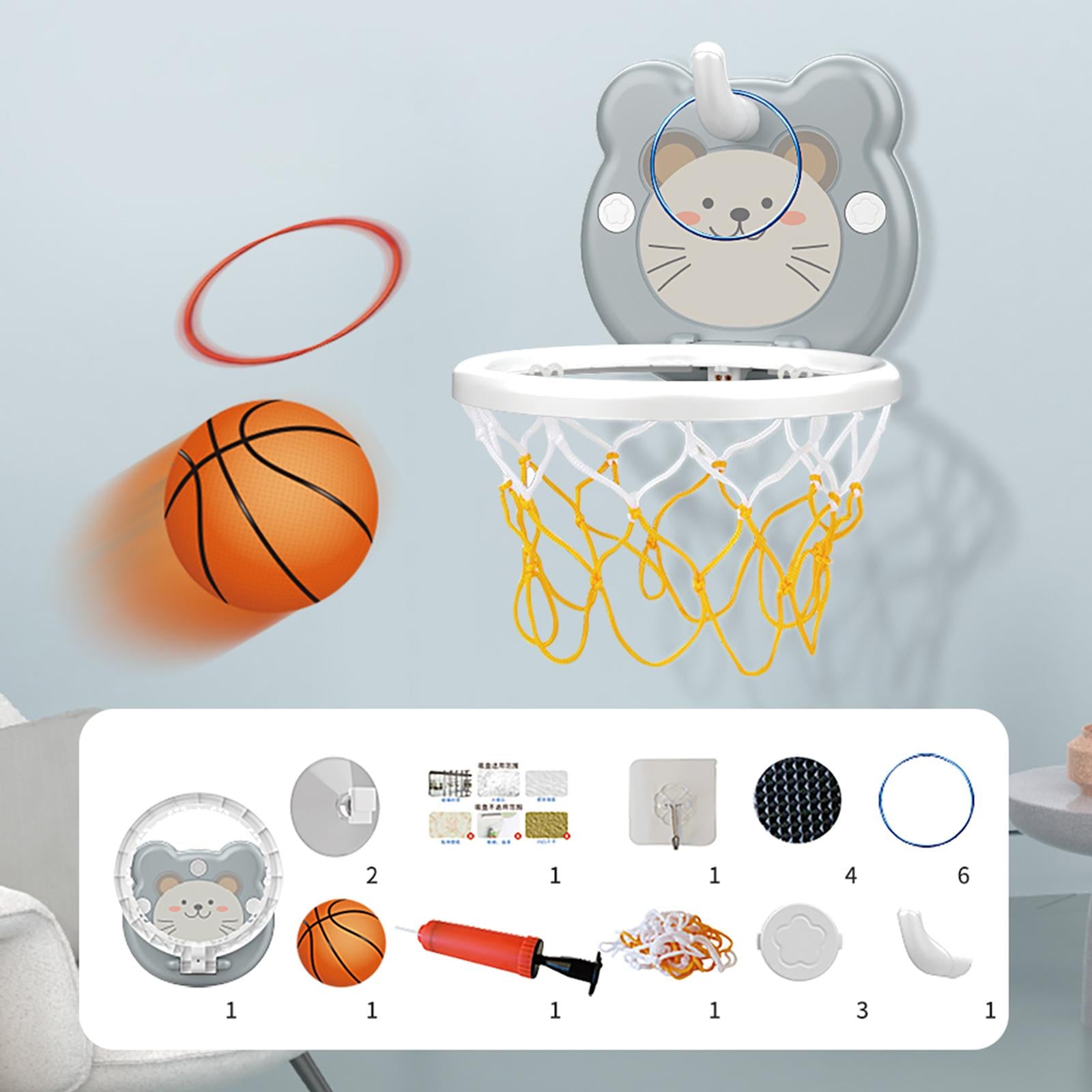 Portable Basketball Hoop Toys Balls Playset Sport Toys Basketball Game for Wall