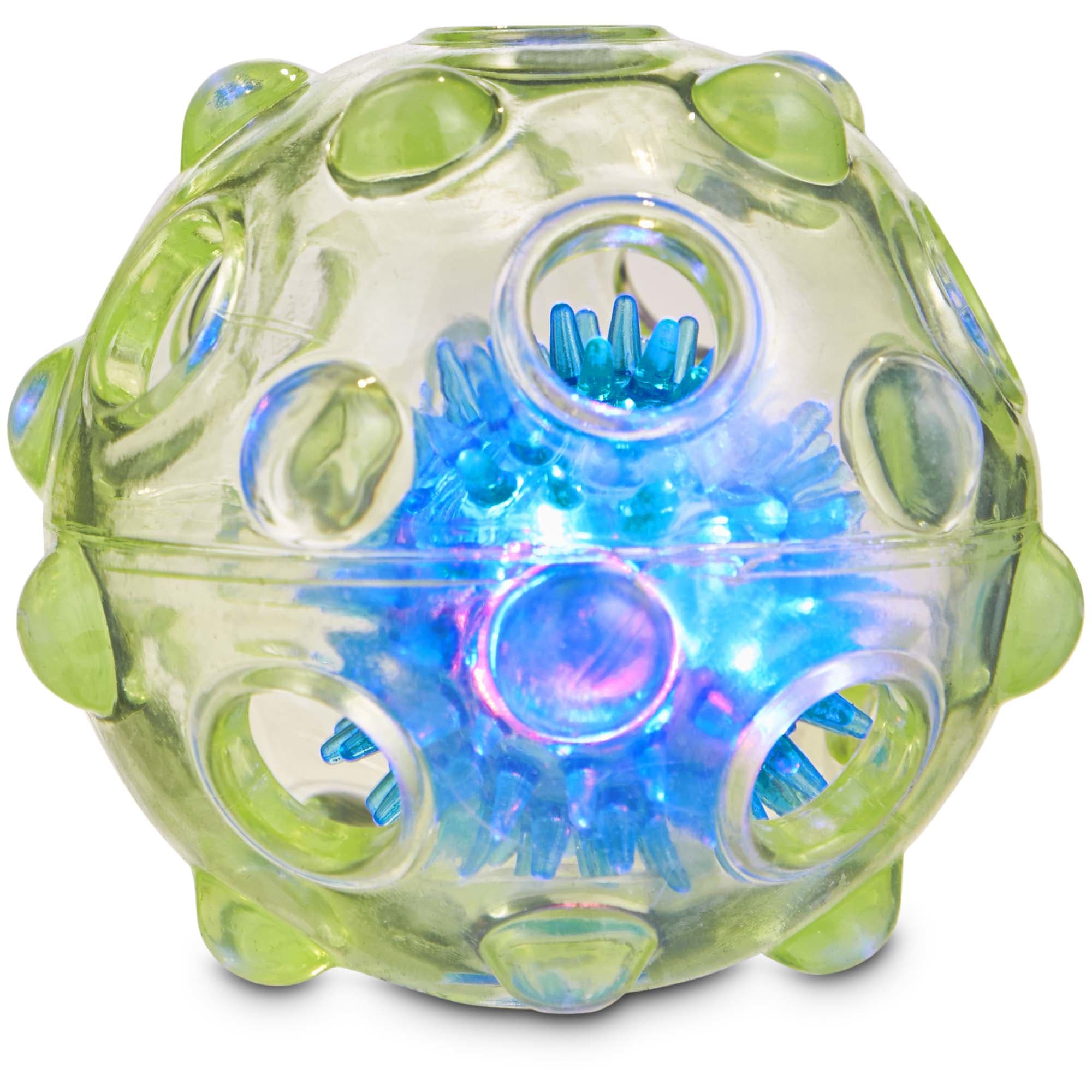 LEAPS  BOUNDS Chomp and Chew Light Up Ball Dog Toy， 3.5