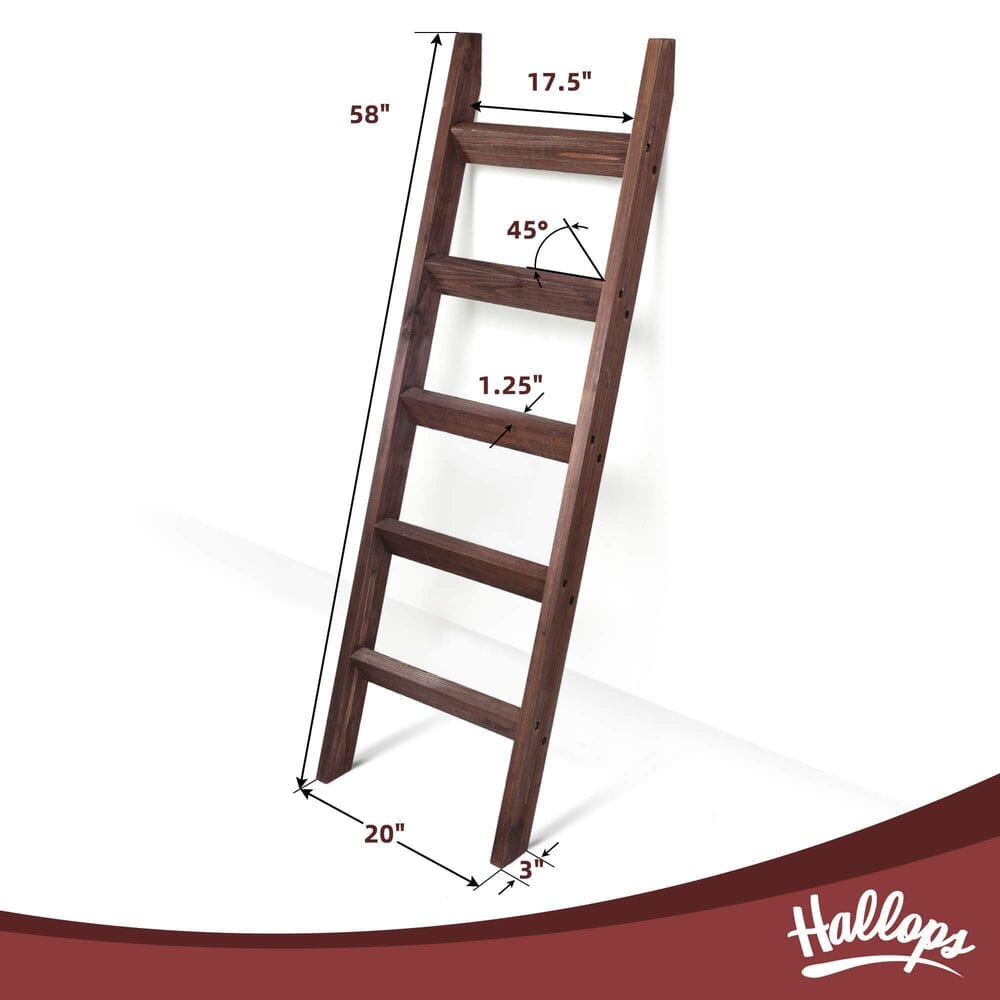 Blanket Ladder 5 Ft  Wood Rustic Ladder Shelf  Ladder Shelf For Quilt