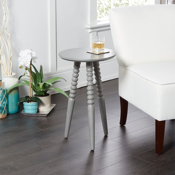 Silverwood Allison Round Accent Table with Detailed Legs