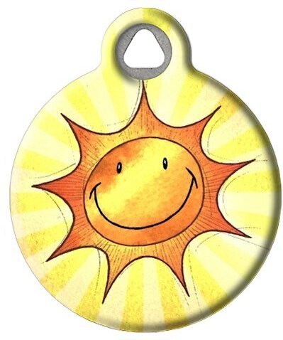 Dog Tag Art Sun Smile Personalized Dog and Cat ID Tag