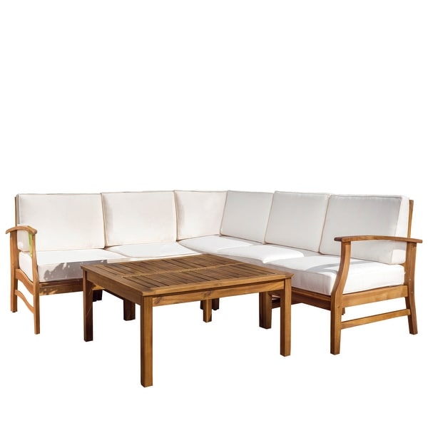 Perla Acacia Outdoor 5seat Sectional Set by Christopher Knight Home