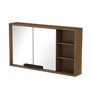 Home Decorators Collection Kordite 42 in. W x 24 in. H Rectangular Almond Latte Brown Surface Mount Medicine Cabinet with Mirror Kordite MC-AL