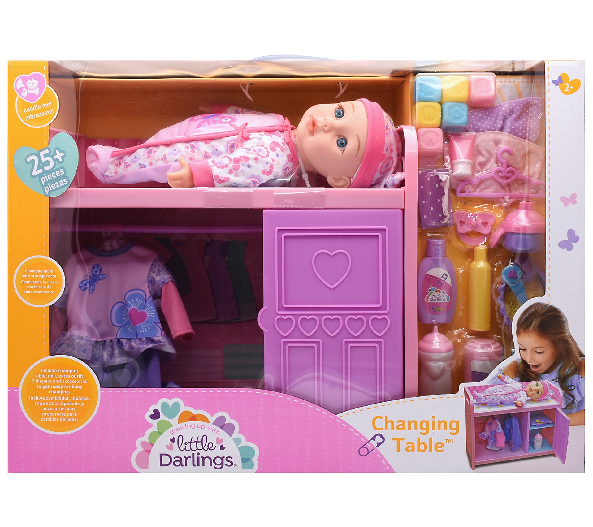 Little Darlings Toy Baby Doll and Changing TablePlay Set