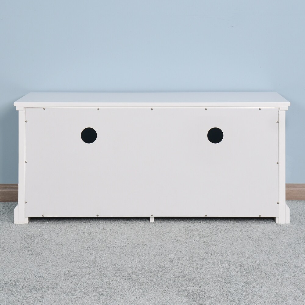 Living Room MDF White TV Cabinet with 2 Drawers