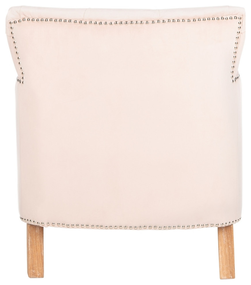 Leonard Tufted Club Chair Blush Pink/Whitewash   Eclectic   Armchairs And Accent Chairs   by V.S.D Furniture  Houzz