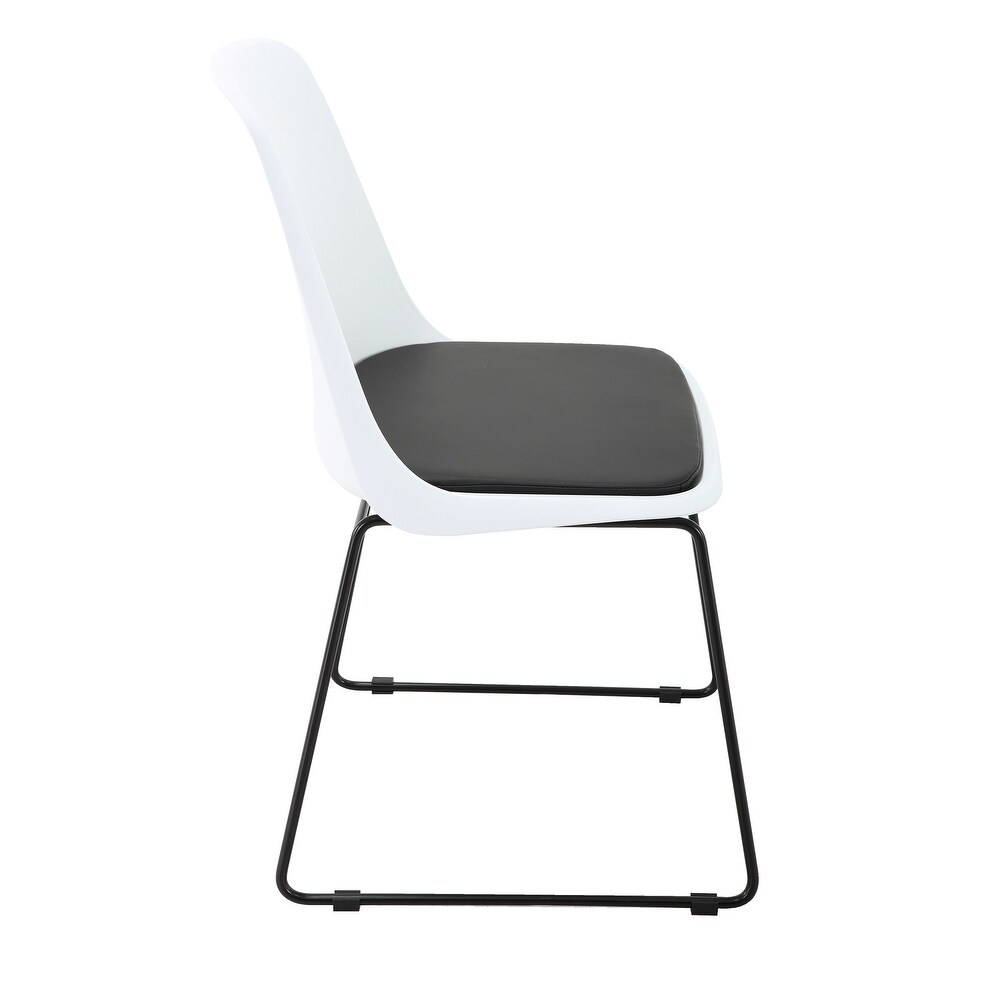 Brage Living Spirit Mid Back Chair with Leatherette Cushion   White