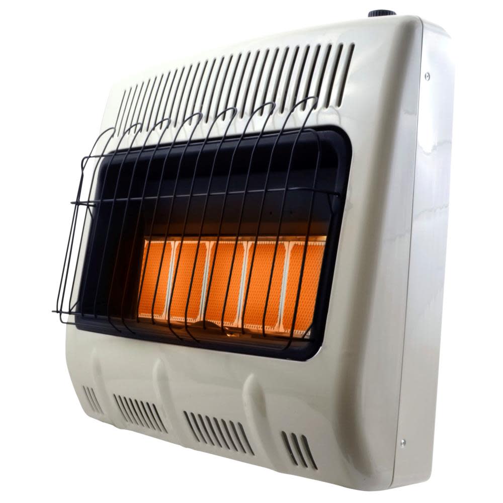 Heatstar 30，000 BTU Vent Free Radiant Natural Gas Heater with Thermostat and Blower ;