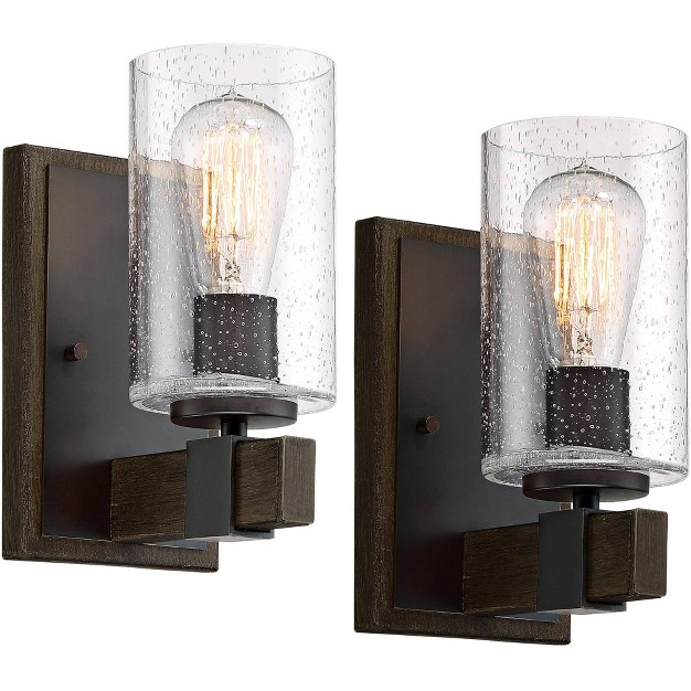 High Seeded Glass Wall Sconces Set Of 2