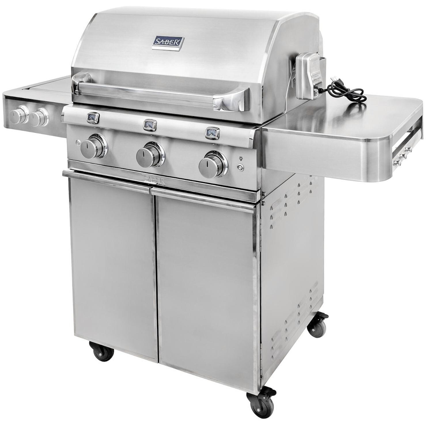 Saber Elite 1500 32-Inch 3-Burner Infrared Propane Gas Grill With Side Burner