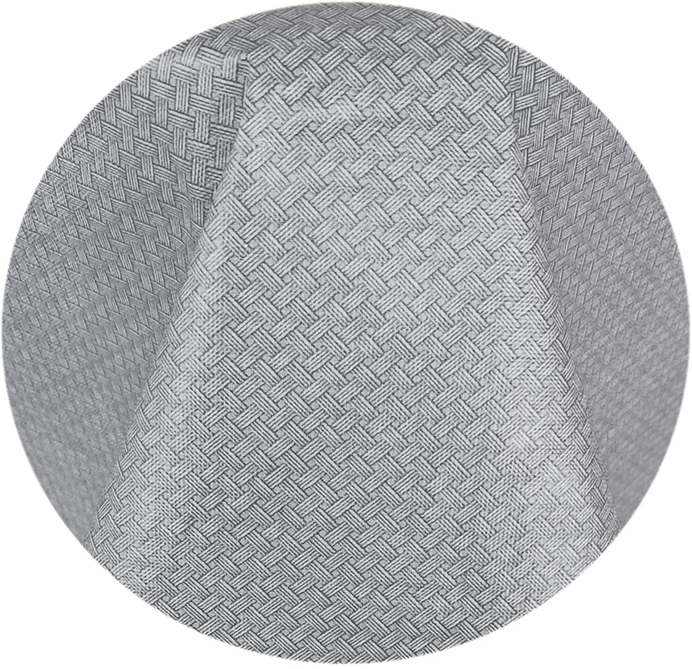 Newbridge Gray Basketweave Solid Color Vinyl Flannel Backed Tablecloth， Basket Weave Indoor/Outdoor Patio， Kitchen， Dining Tablecloth， 70” Round