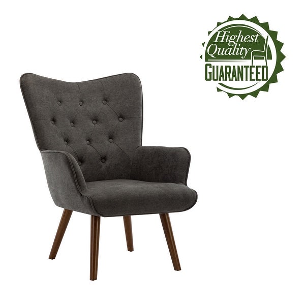 Porthos Home Harlem Accent Chair， Polyester Wingback， Wooden Legs