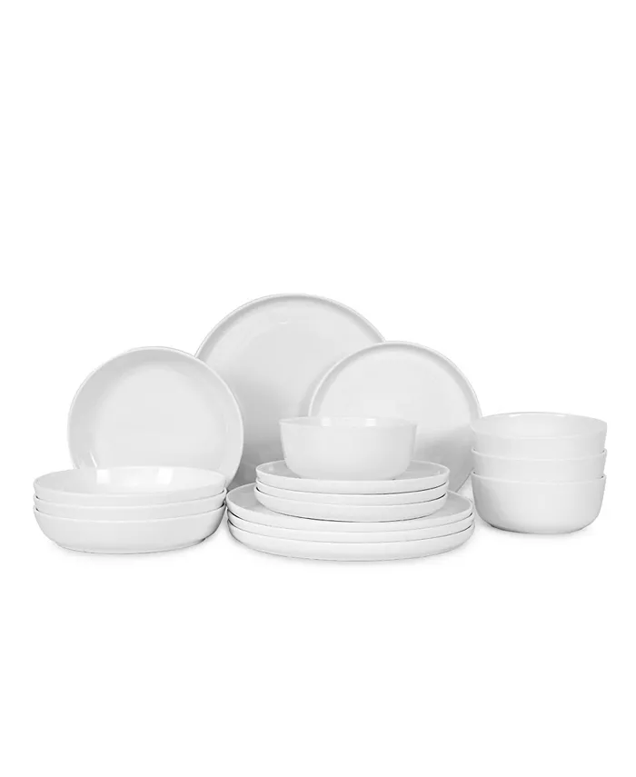 Table 12 Natural White 16-Pc Dinnerware Set Service for 4