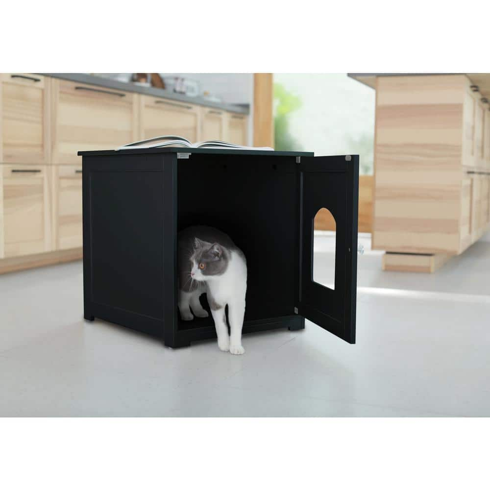 zoovilla Black Kitty Loo Litter Box Cover PTH0901721710