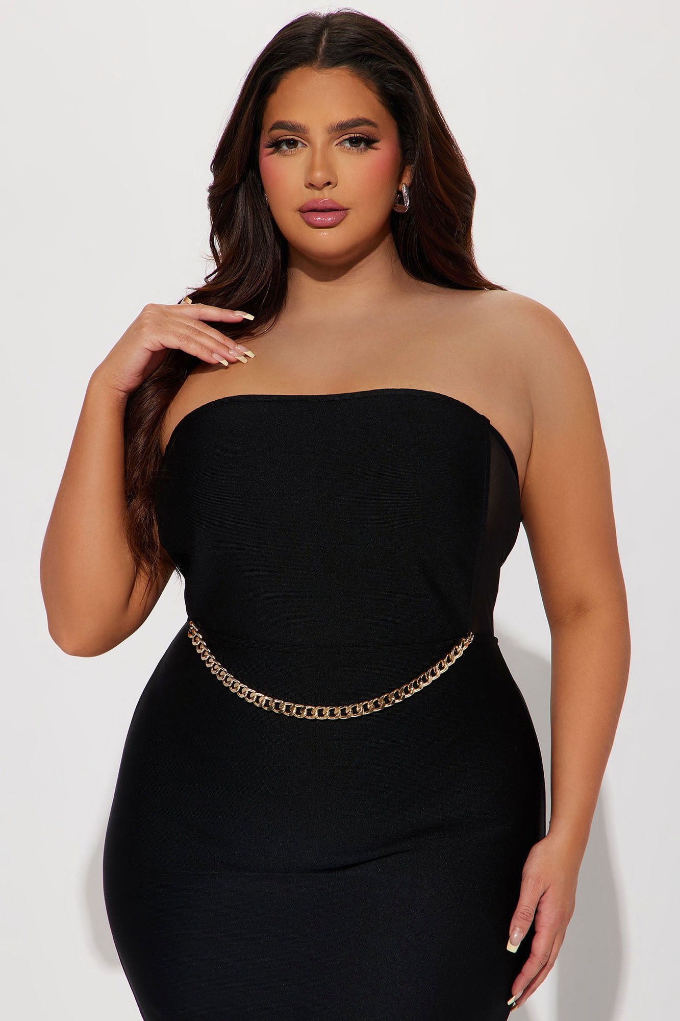 Cassia Bandage Midi Dress - Black