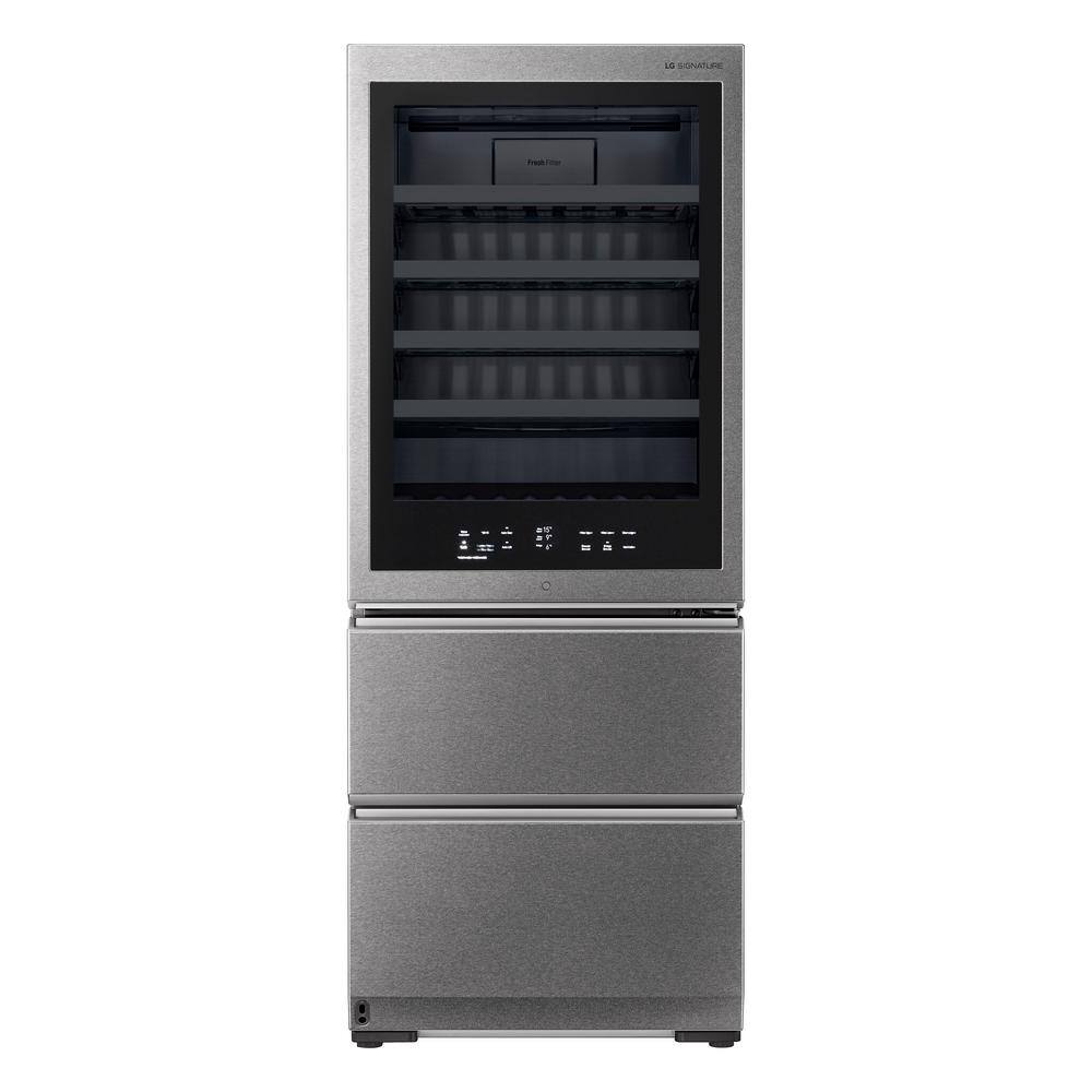 LG SIGNATURE 65-Bottle Freestanding Wine Cellar Smart Beverage Cooler with InstaView  Auto-Open Door Counter Depth URETC1408N