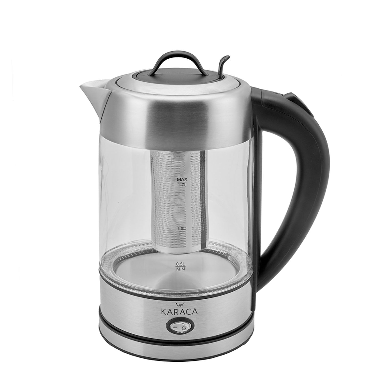 Karaca Glass Herbal Tea Maker With Led Lighting Inox 2202 153.01.06.1780/153.01.06.4887