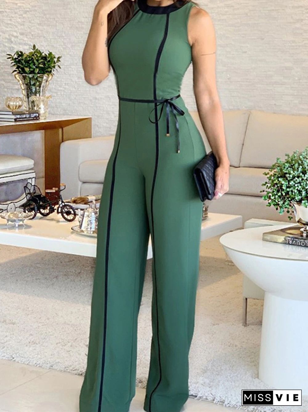 Sleeveless Wide Leg Jumpsuit