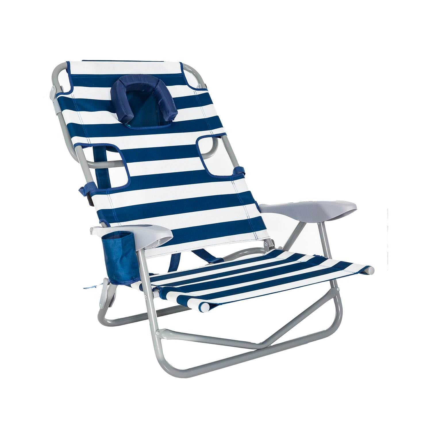 Ostrich On-Your-Back Outdoor Lounge 5 Position Recline Beach Chair (4 Pack)