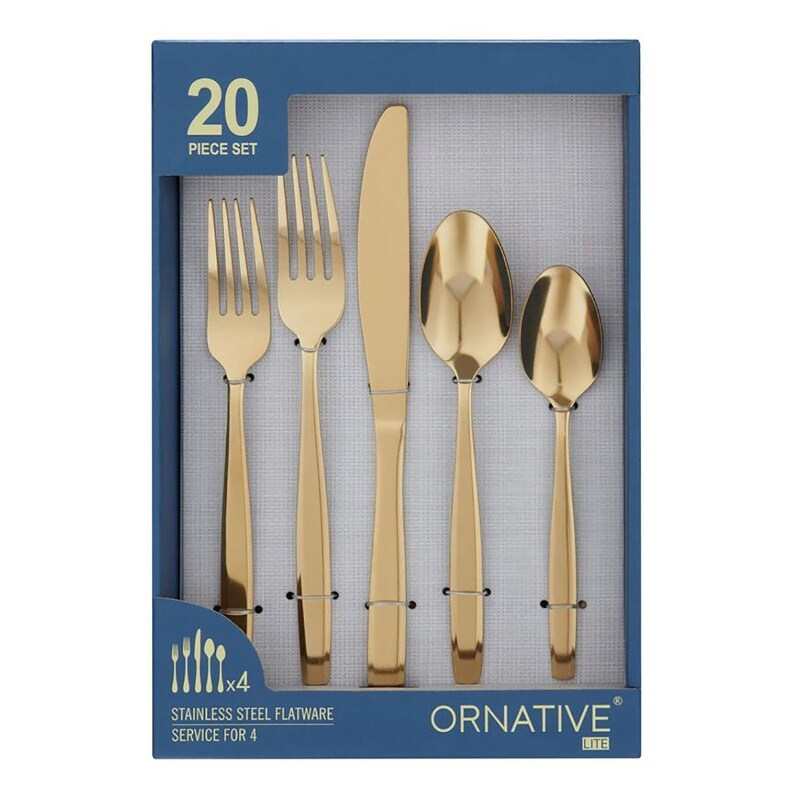 Ornative AMIAS 18/0 Stainless Steel 20 Pieces Flatware Set   10.63\