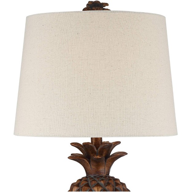 High Pineapple Brown Oatmeal Fabric Tapered Drum Shade For Bedroom Living Room Bedside Office