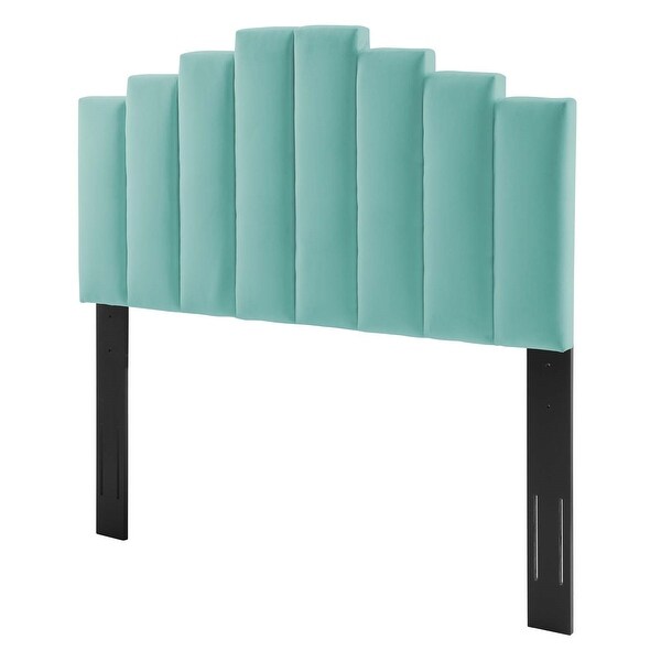 Milwaukee Light Green Velvet Upholstered Twin Size Headboard - - 33048749