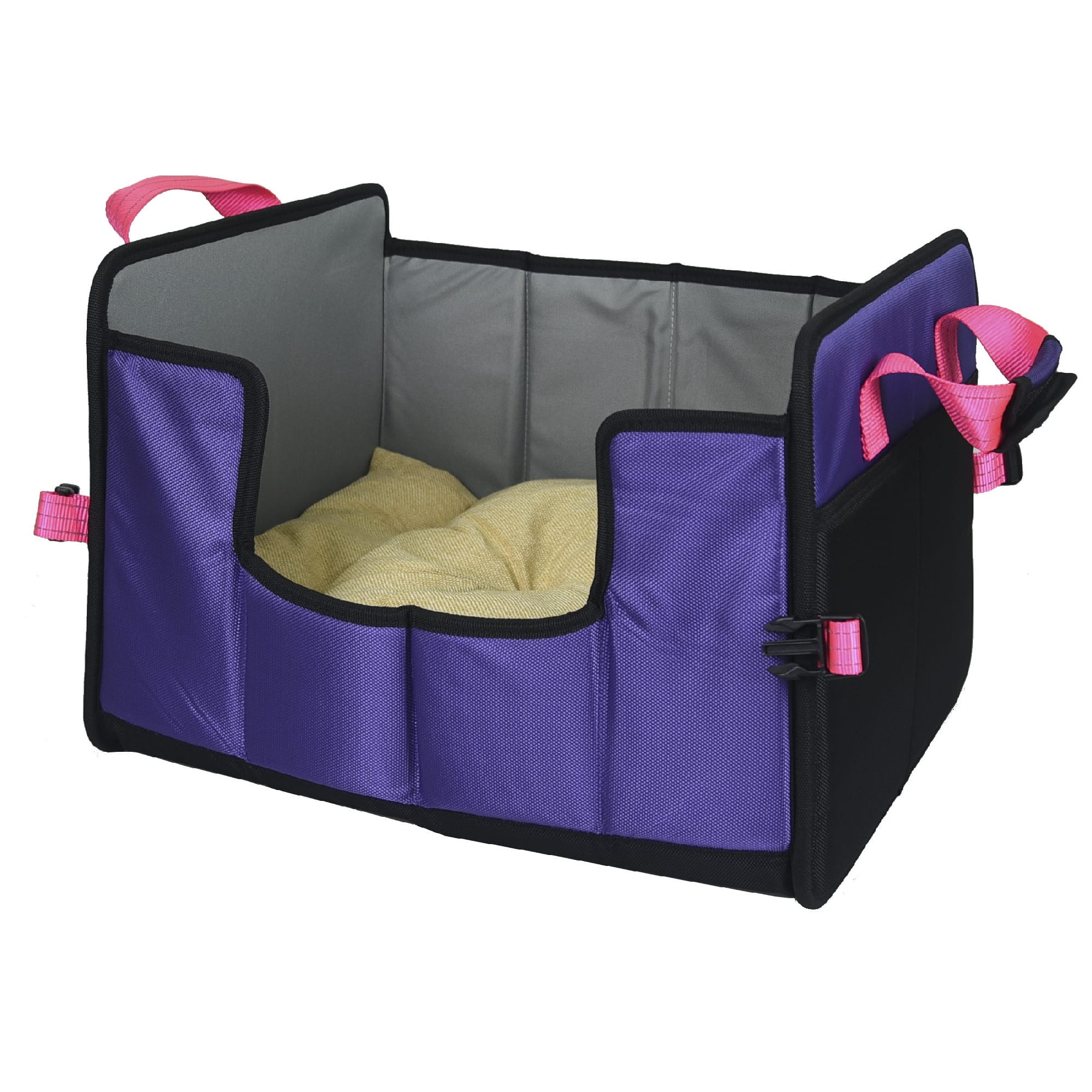 Pet Life Purple Travel-Nest Folding Travel Cat and Dog Bed， 17.7