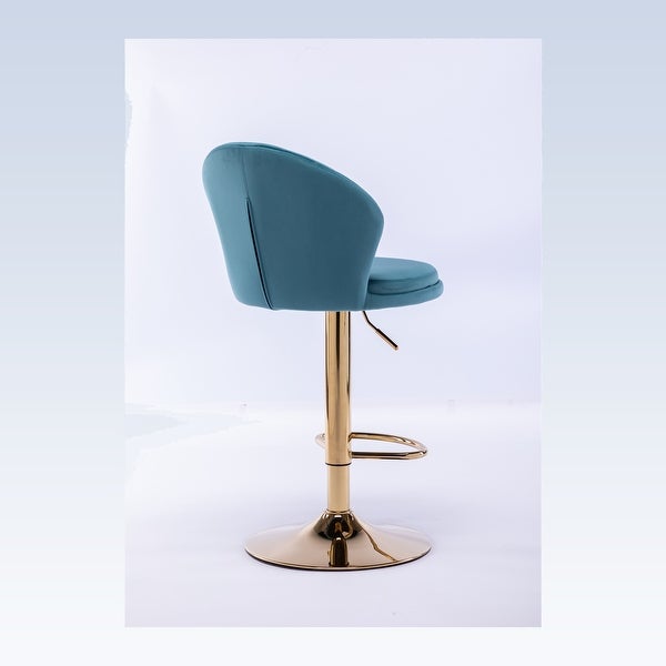 Modern Set of 2 Bar Stools with Footrest and Base