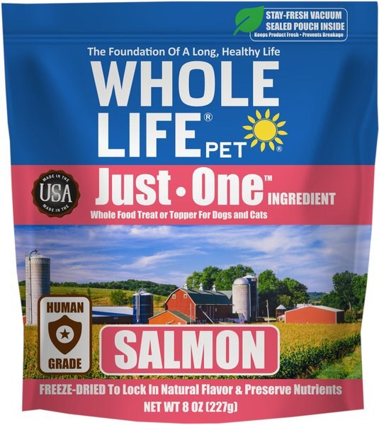 Whole Life Just One Ingredient Pure Salmon Fillet Freeze-Dried Dog and Cat Treats