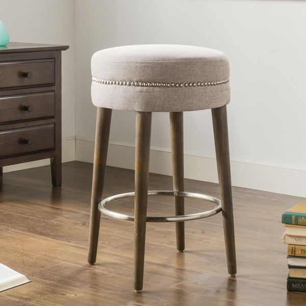 Carson Carrington Parsbol 30-inch Country Grey Backless Bar Stool