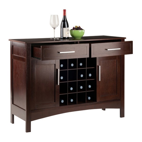 Winsome Gordon Solid and Composite Wood Buffet Cabinet/Sideboard in Cappuccino Finish