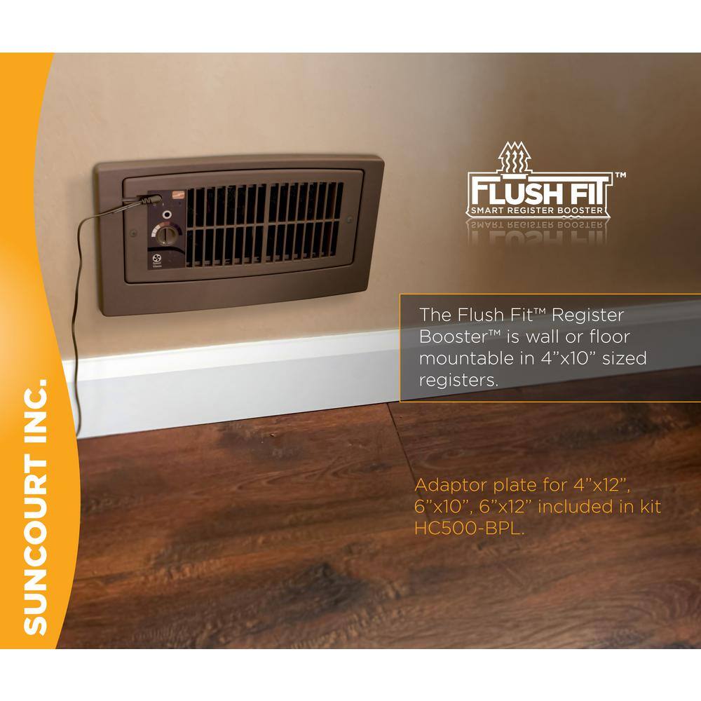 Suncourt Flush Fit Smart Register Booster Fan in Brown with Adaptor Plate Included HC500-BPL