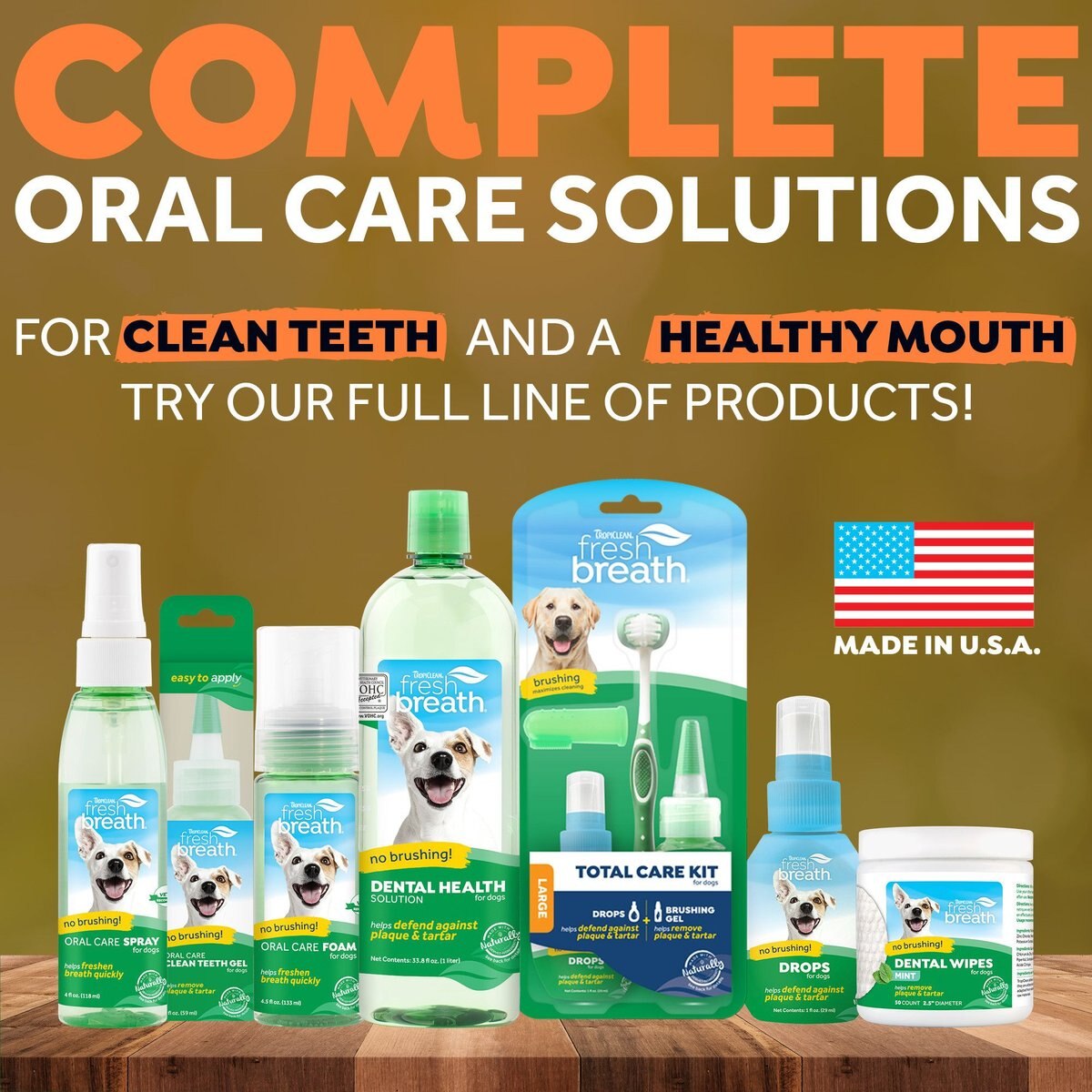 TropiClean Fresh Breath Dental Health Solution + Skin Health Support Dog Dental Water Additive