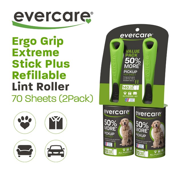 Evercare Pet Twin Pack Lint Roller 140 Sheets