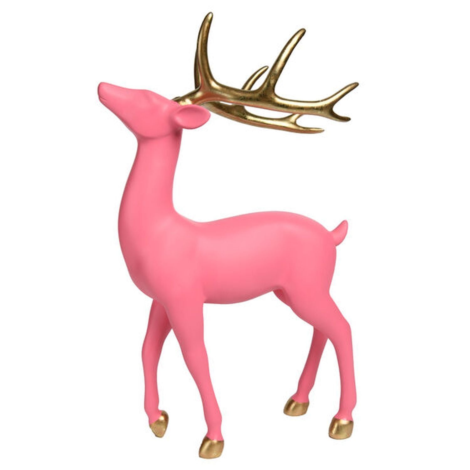 22 Hot Pink Reindeer With Gold Antlers