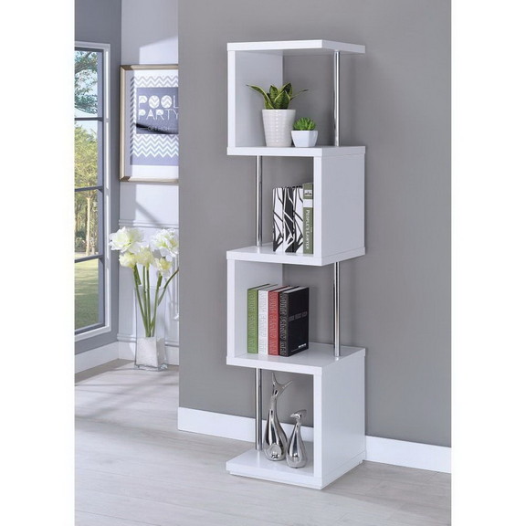 Benzara BM159152 Modern Four Tier Wood And Metal B...